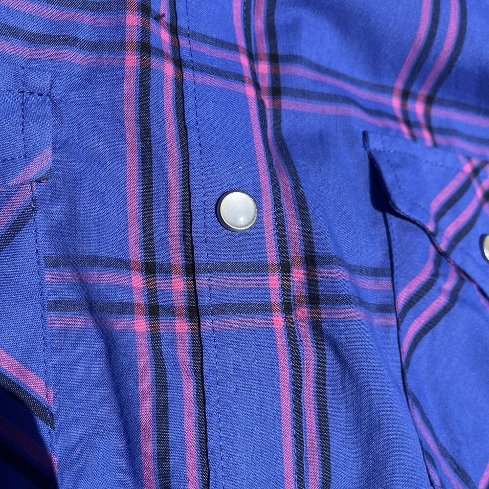Wrangler 112335507 Women’s Size L Western Plaid, Long Sleeve, Pearl Snap Shirt - Picture 12 of 16